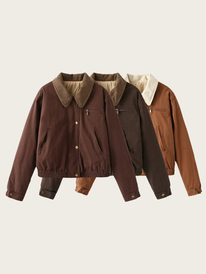 Herren Bomberjacke Cord Reißverschluss Casual Mode