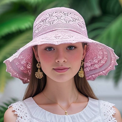 Eleganter Damen Sonnenhut Sommer Stroh