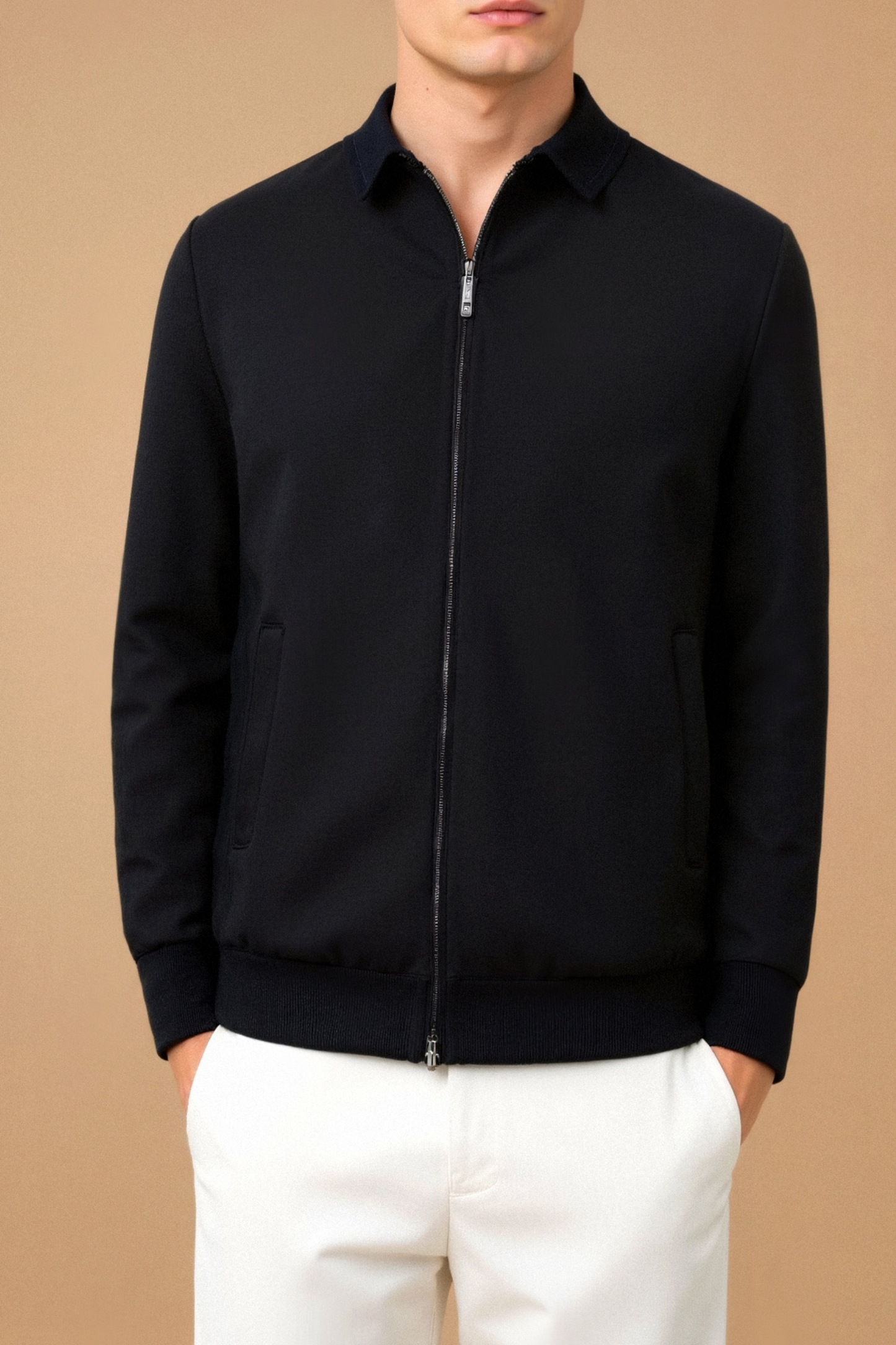 Herrenjacke Schwarz Elegante Slim Fit