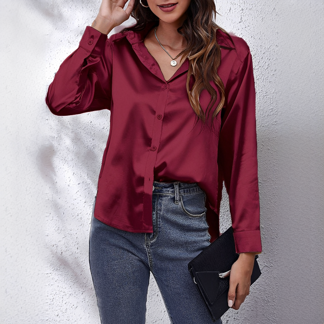 Damenbluse Elegant Modern mit V-Ausschnitt