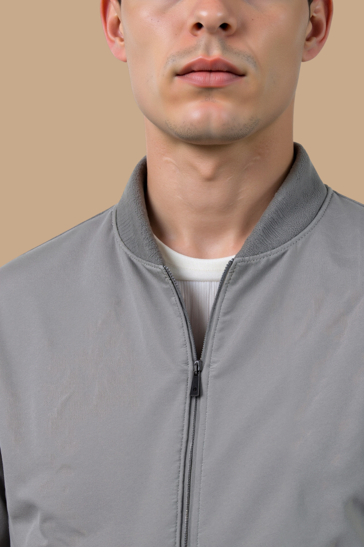 Herren Bomberjacke Grau Schwarz Zeitlos Modern