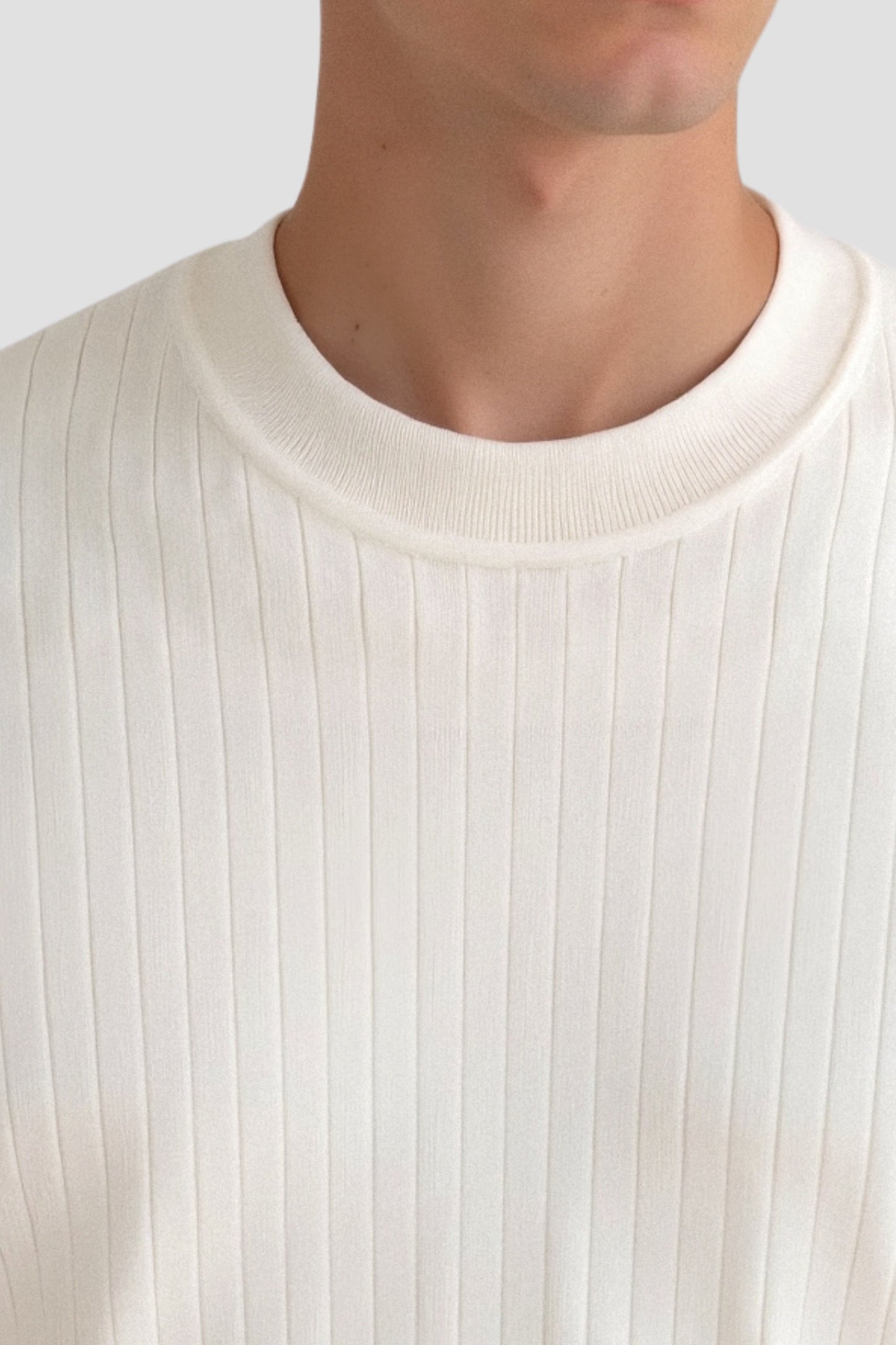 Langarmshirt Herren Feinripp Elegantes Minimalistisches