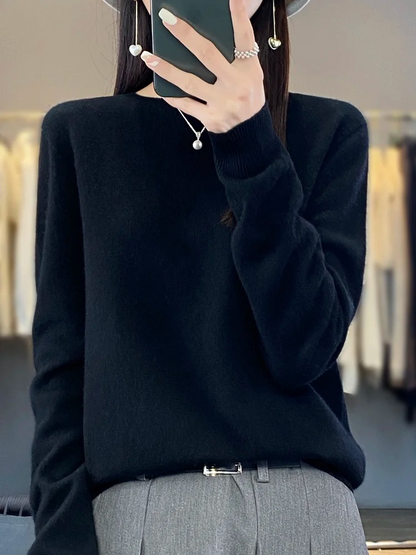 Damen Pullover Rundhals Weich und Elegant
