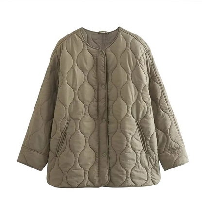 Gepolstertes Herrenjacket Rundhals Knöpfe Warm Winter