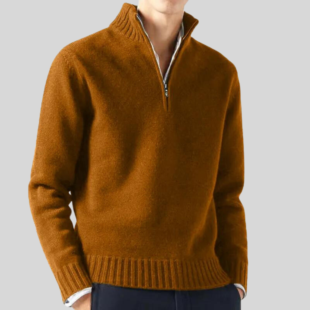 Luxuriöser Pullover Halb-Reißverschluss Warm