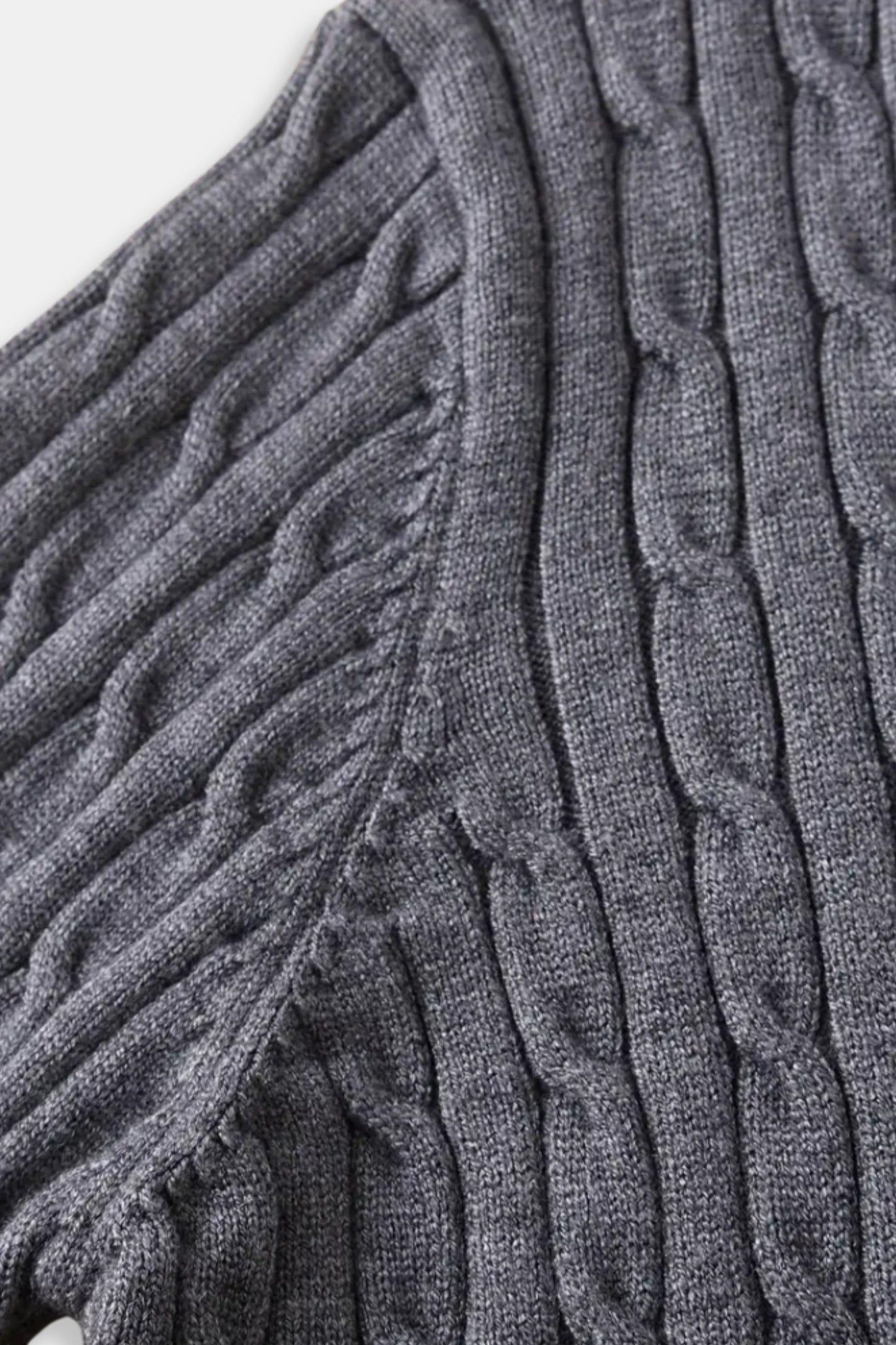 Strickpullover Zopfmuster mit Reißverschluss Damengröße