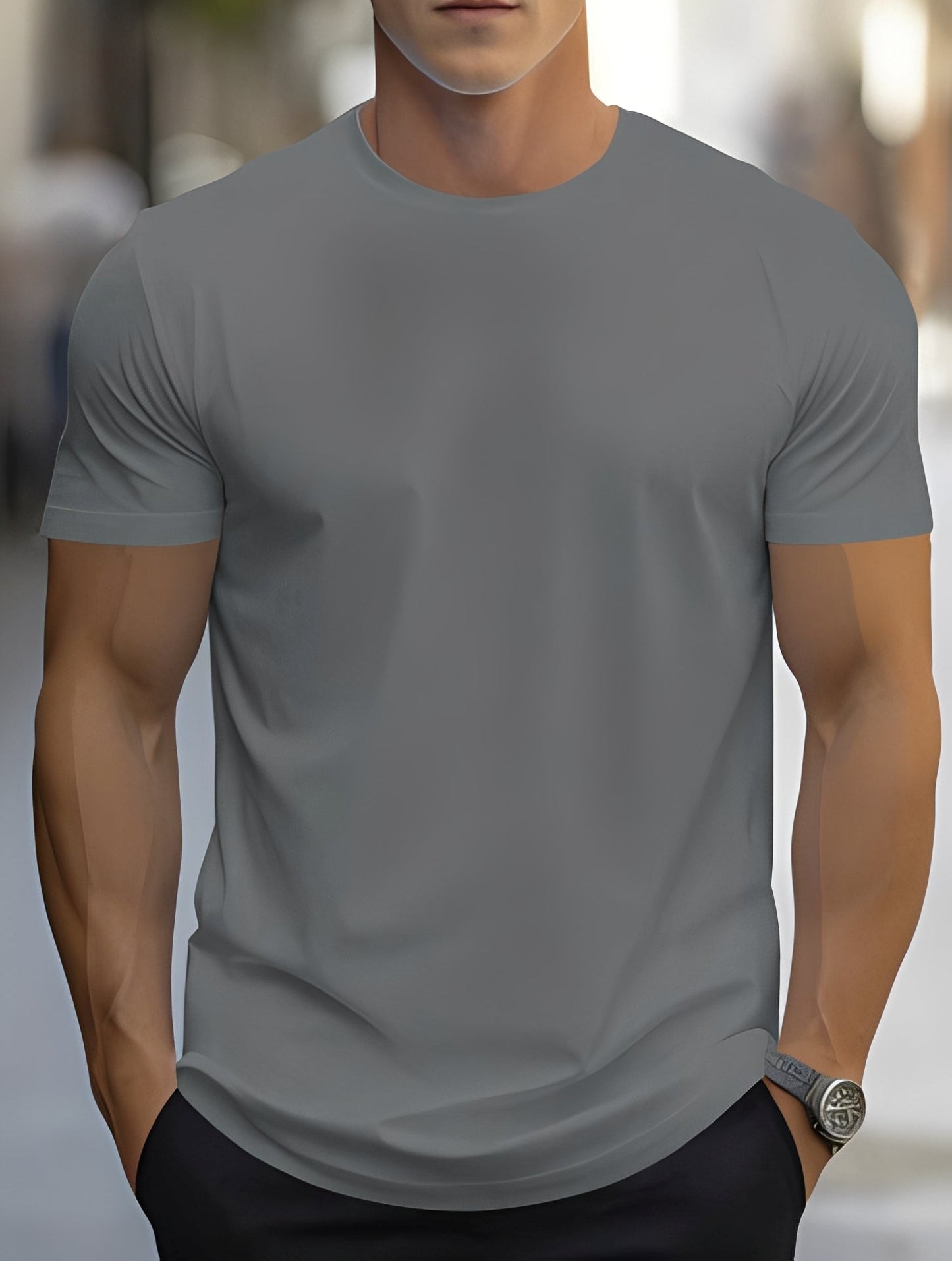 Herren T-Shirt Kurzarm Lässig Sommer
