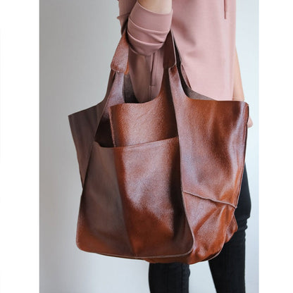 Große Leder-Handtaschen Damen Reise Tasche