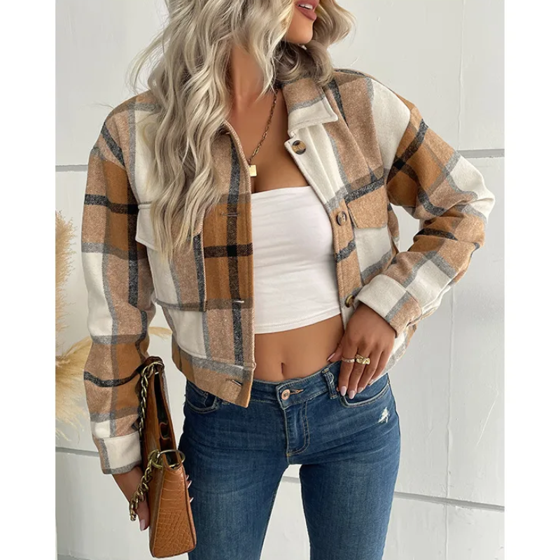Karierte Damenjacke Trendig Modern