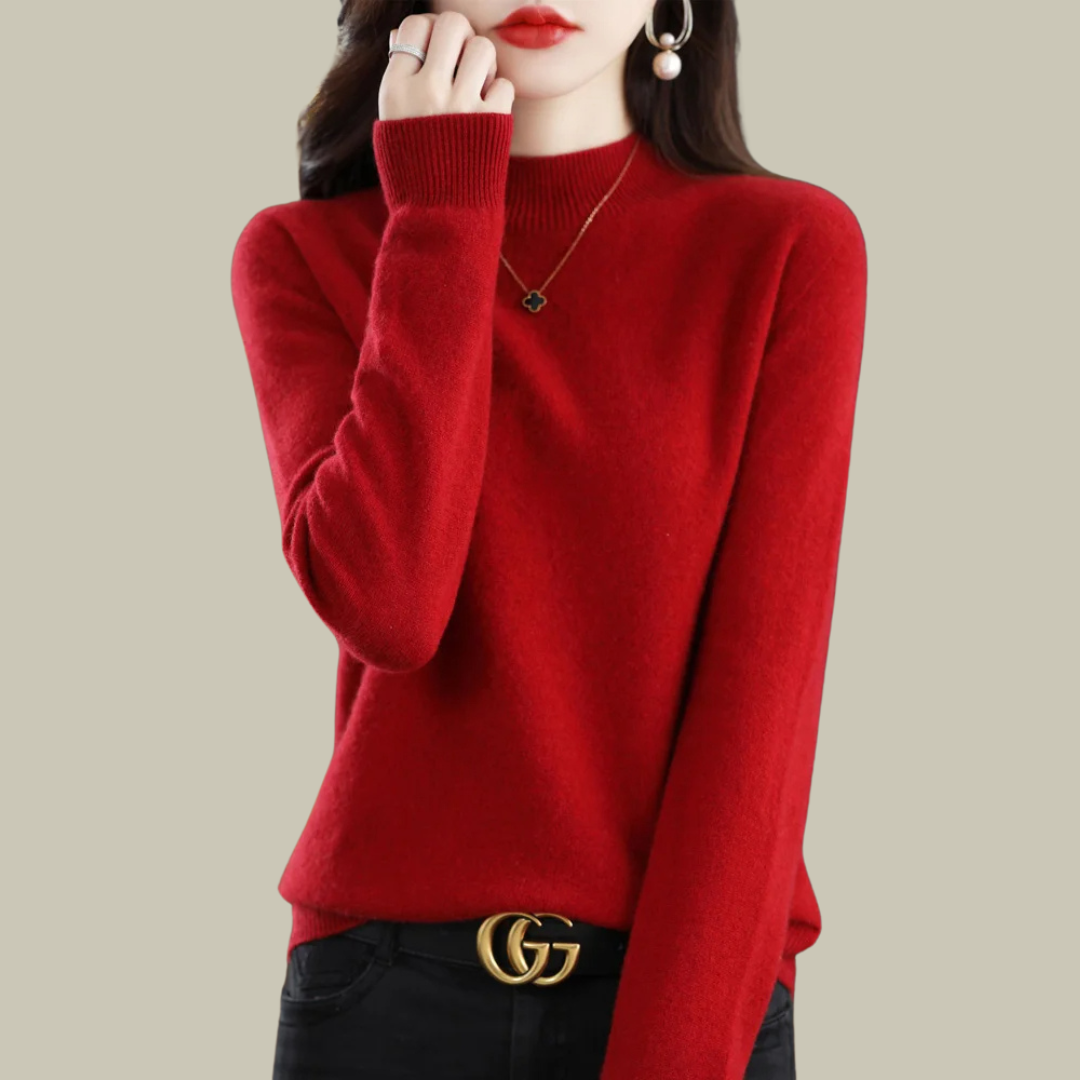 Damen Rollkragenpullover Merinowolle Warm Winter