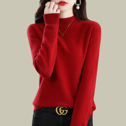 Damen Rollkragenpullover Merinowolle Warm Winter