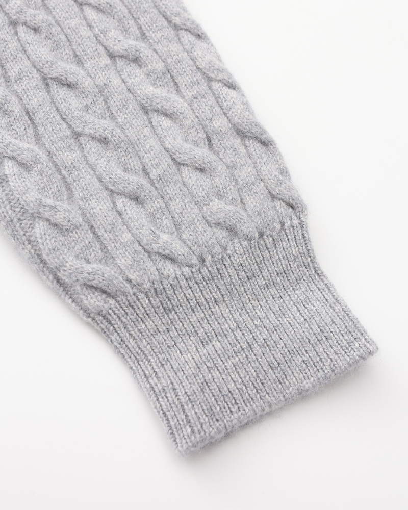 Herren Pullover Chunky Knit Kaschmir Warm mit Kabelmuster