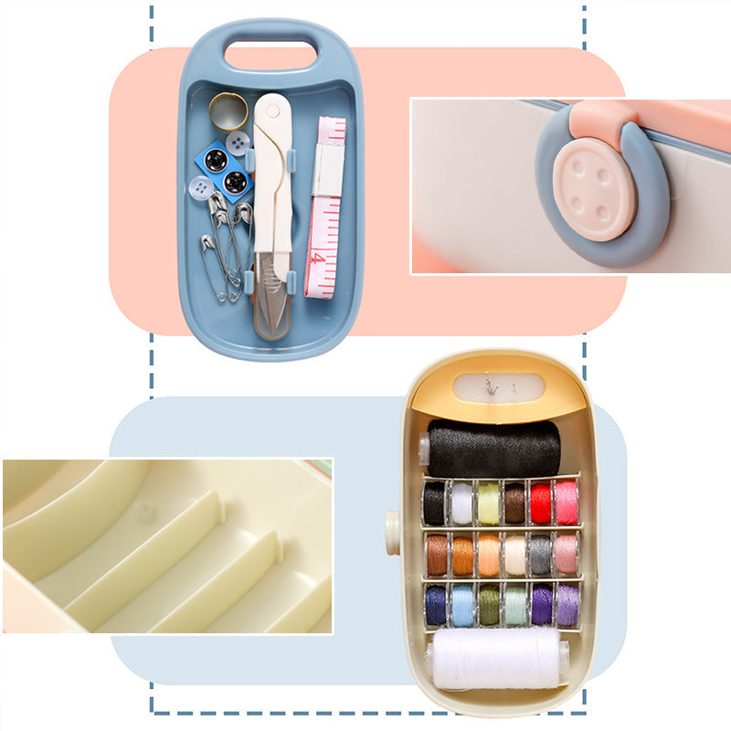 Nähkästchen Komplett Set mit Knöpfen und Fingerhut