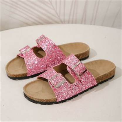 Glitzersandalen Damen High Heel Berlin Chic