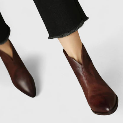 Elegante Stiefeletten Damen Blockabsatz Schwarz