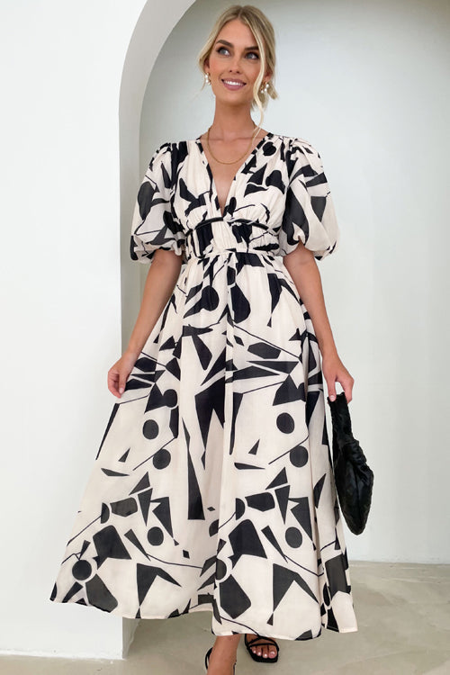 Langärmeliges Maxi-Kleid mit Liebe-Print