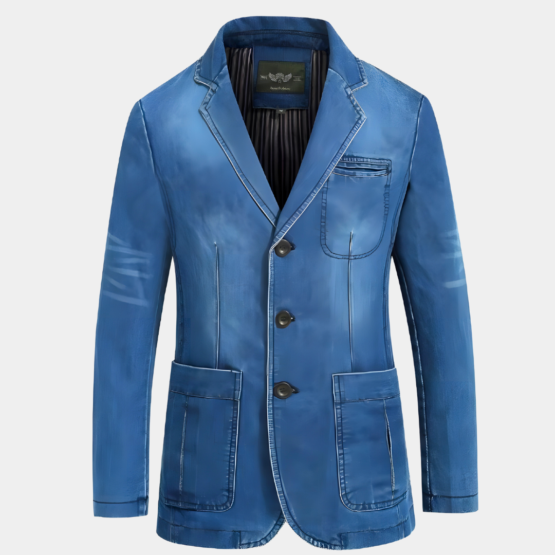 Herren Denimjacke Klassisch Blau