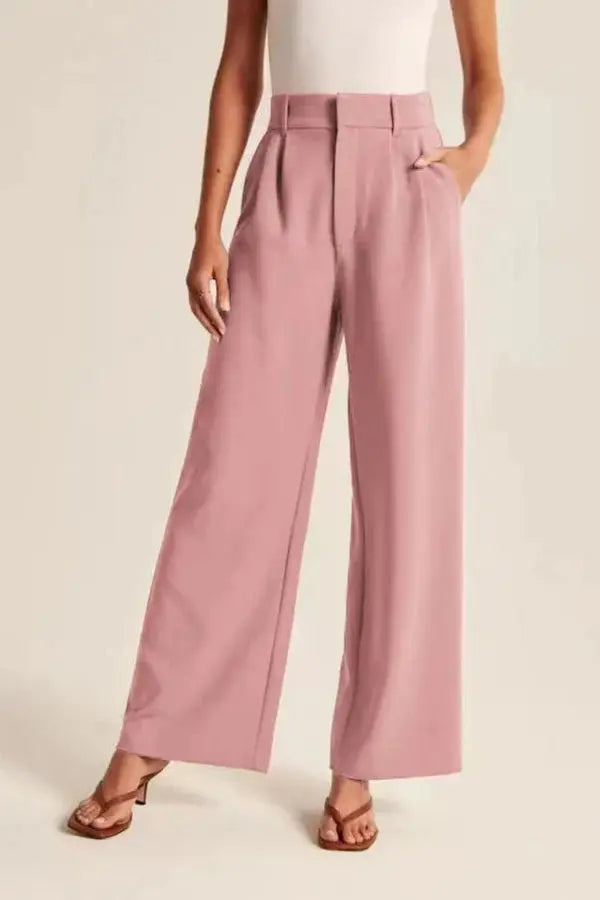 Weite Damen Hose High Waist Elegant Bequem