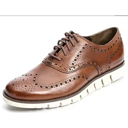 Herren Brogue Schuhe Flügelspitze Lederschnürschuhe
