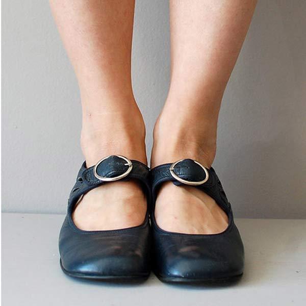Leder Keilsandalen Damen Orthopädische Schnalle Verstellbar