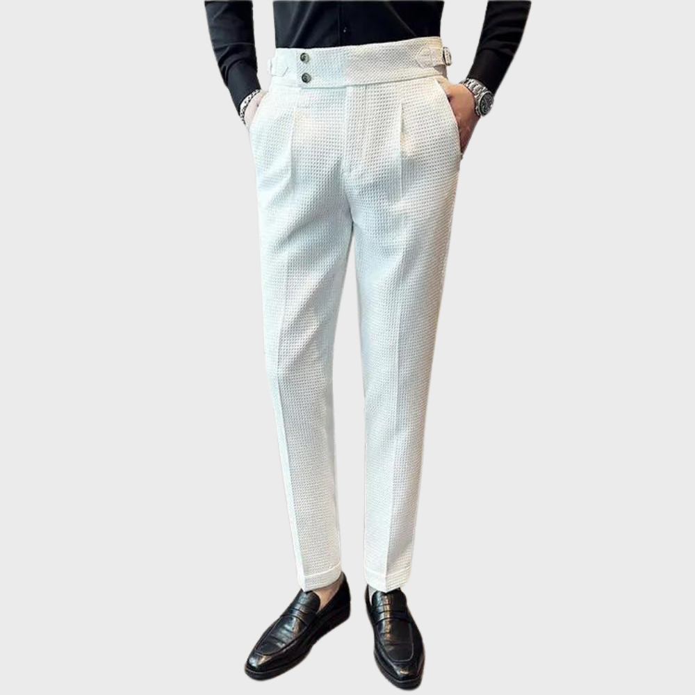 Herrenhose kariert mit hoher Bund und Komfort