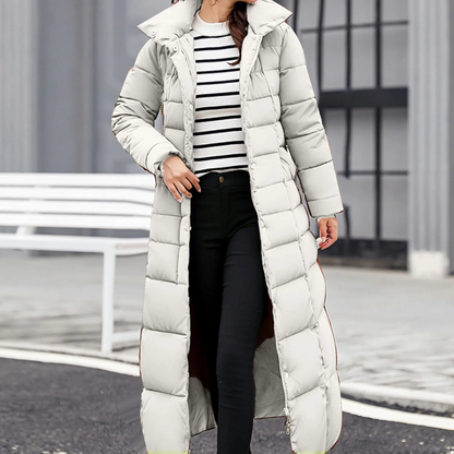 Damen Pufferjacke Elegante Umlegekragen Knopf