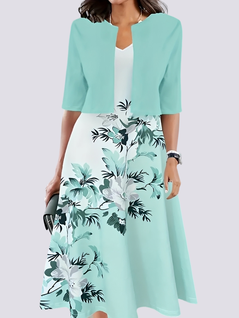 Damen Kleid Set Lang Zweiteilig Elegantes Abendkleid - BerlinGlamour