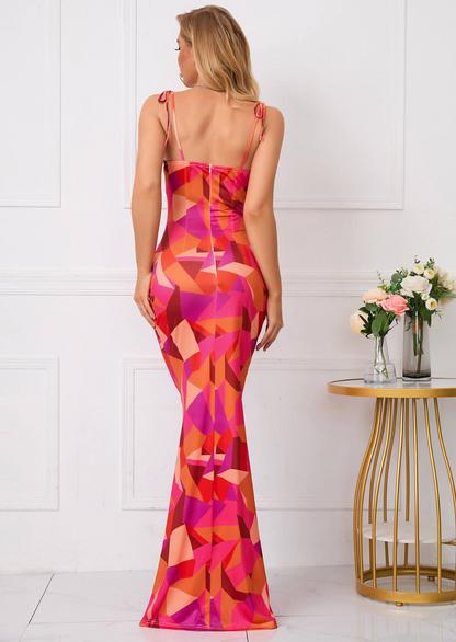 Sommer Maxikleid Blumenmuster Figurbetont feminin