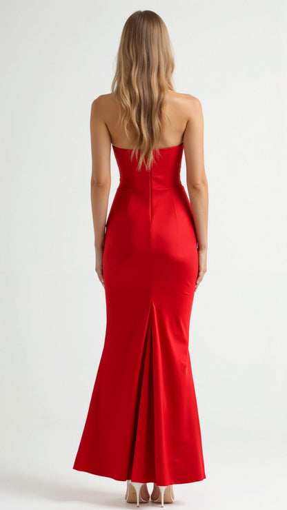 Elegantes Maxi Kleid Damen Hochzeitsgast Kleid Lang