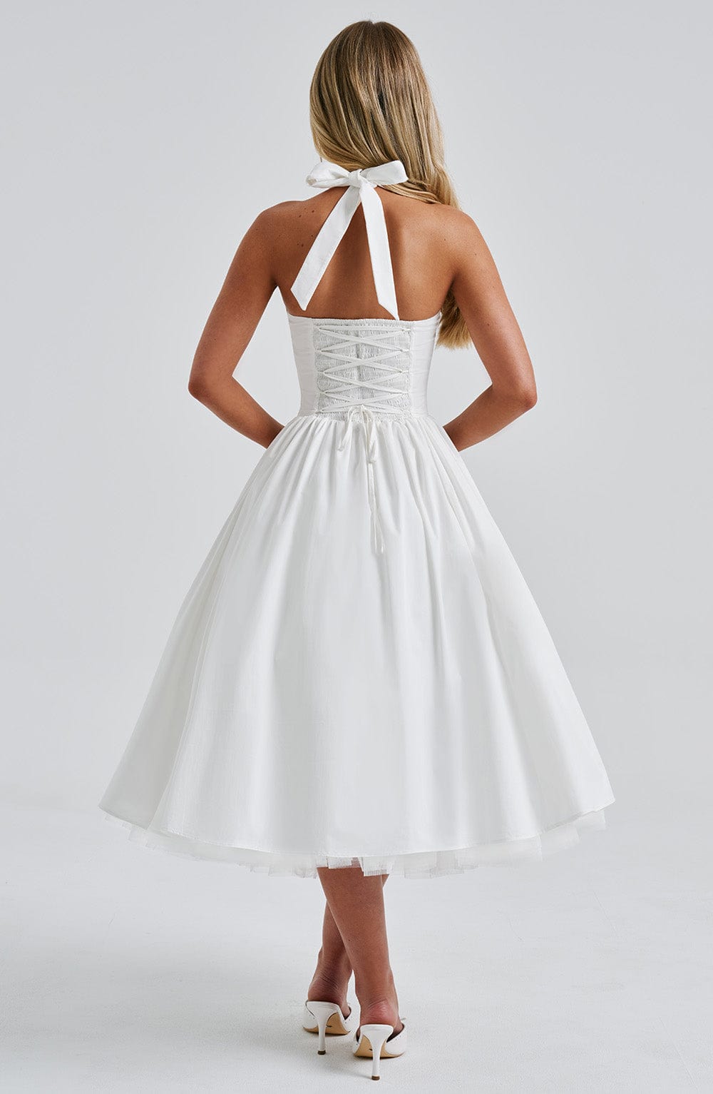 Hochzeitskleid Damen Midi Kleid für Gäste Elegant