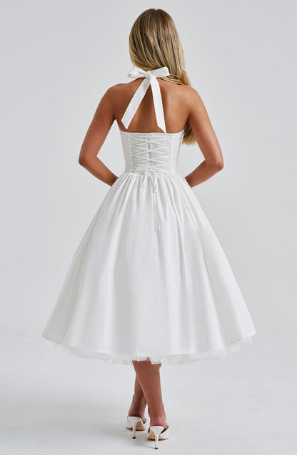 Hochzeitskleid Damen Midi Kleid für Gäste Elegant