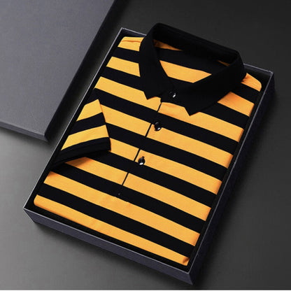 Männliches Polo Shirt Streifen Klassisch Slim Fit