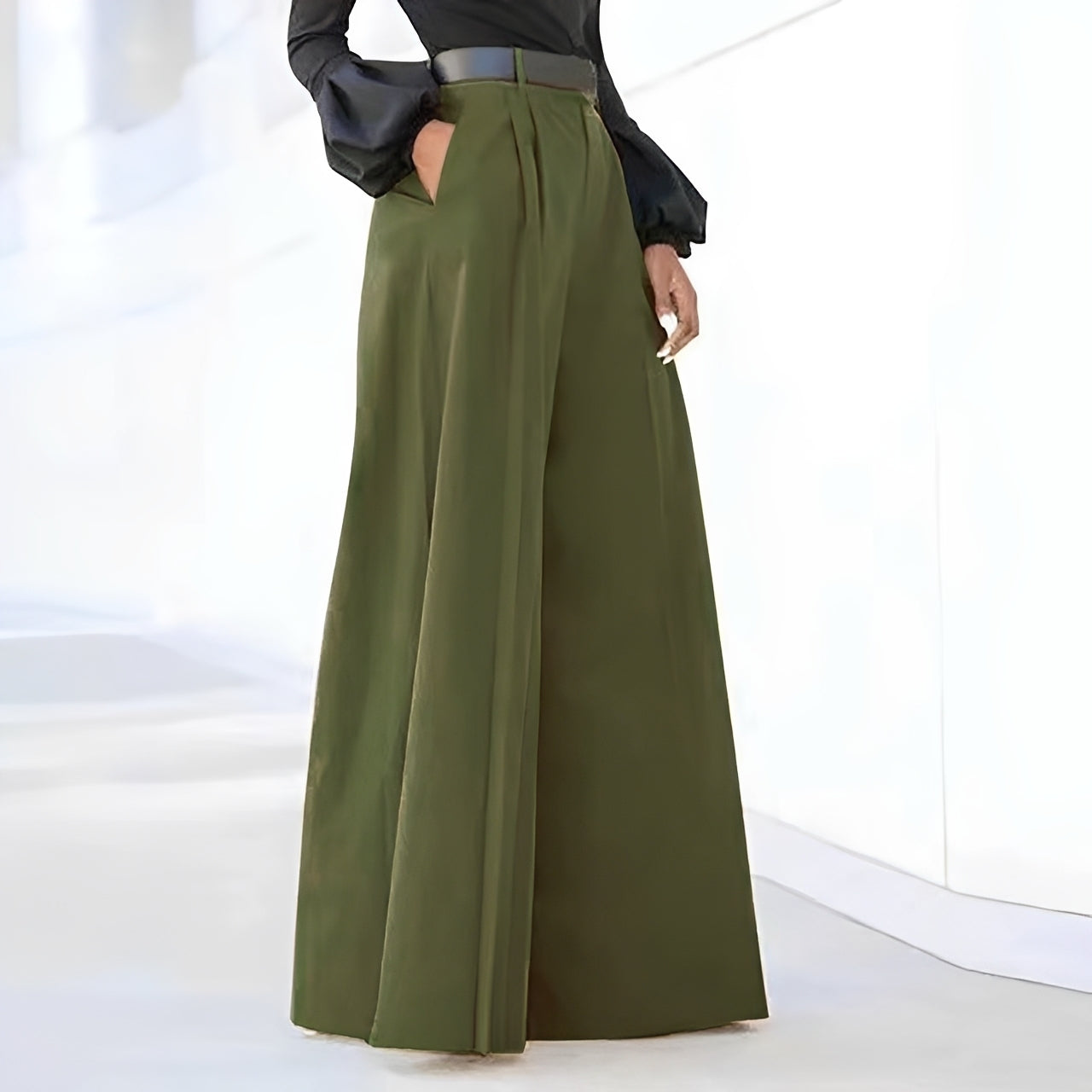 Damen Schlaghose Weit Bequem Elegante