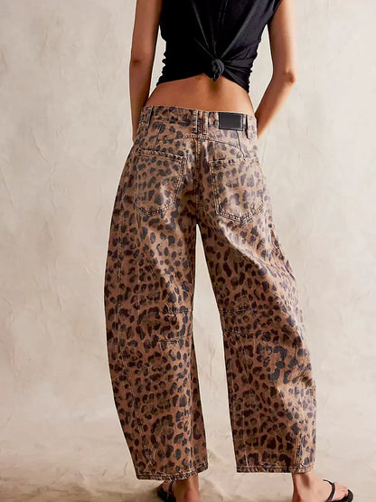 Damen Jeans Weitbein Bedruckt Trendy