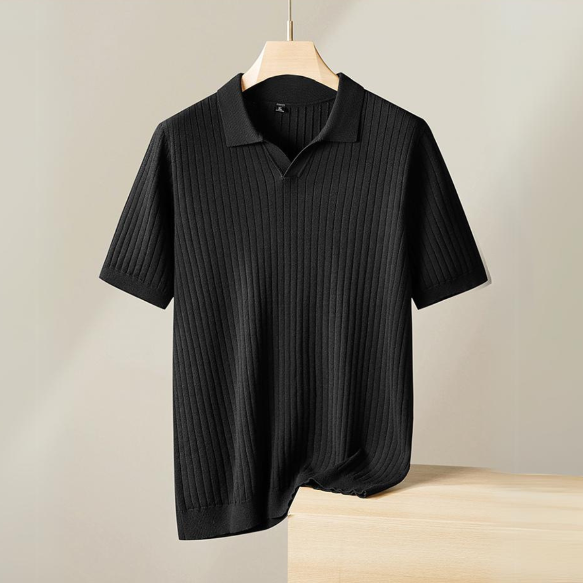Herren Poloshirt Marineblau Strick Qualität
