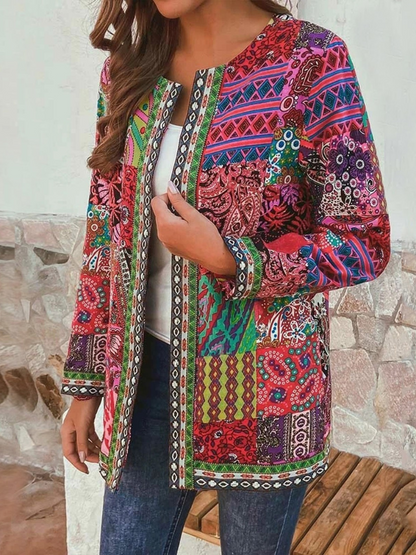 Ethnischer Blumenmantel Damen Jacke Trendy Sommer
