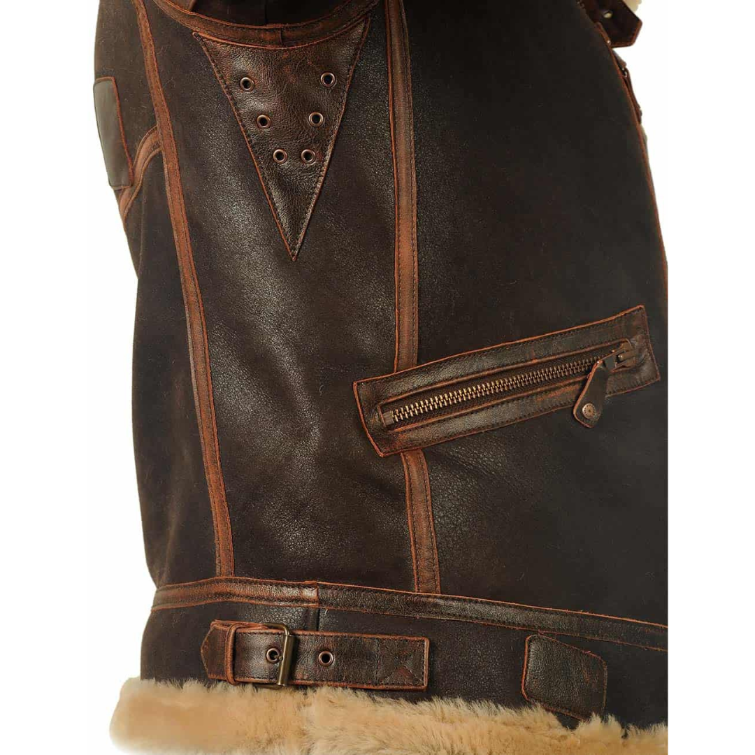 Leder Pilotenjacke Stilvoll Schwarz
