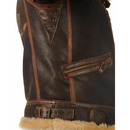 Leder Pilotenjacke Stilvoll Schwarz