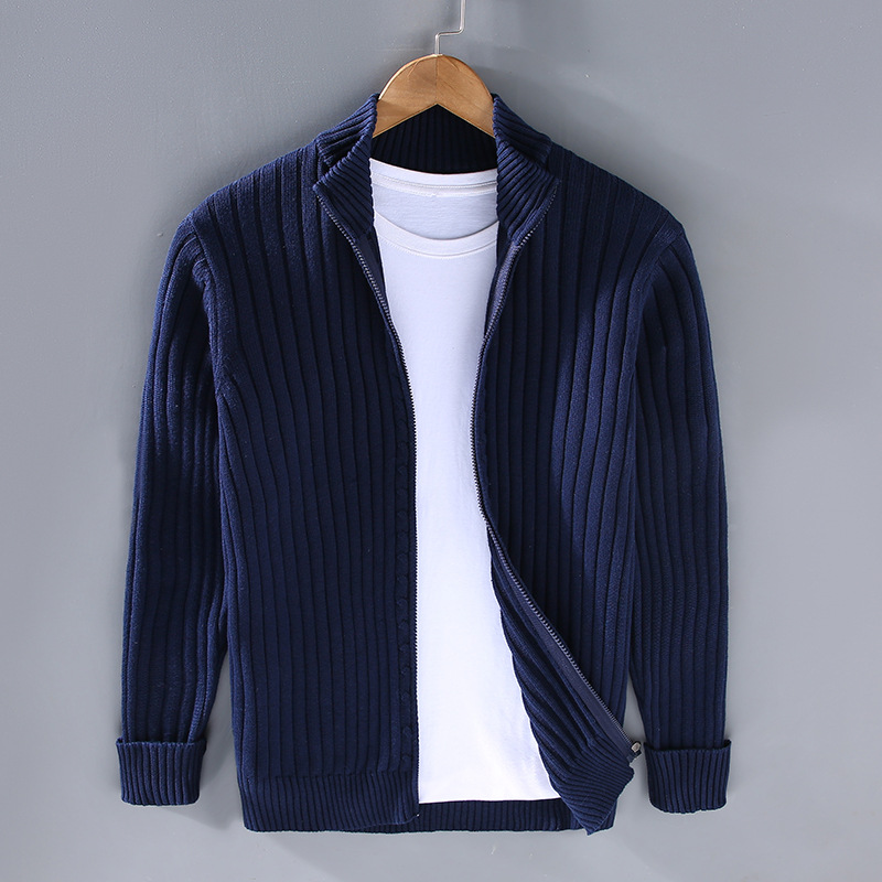 Herren Strickcardigan Reißverschluss Freizeit Pullover
