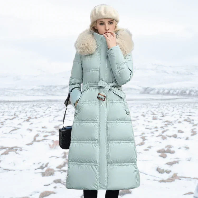 Luxus Winterjacke Damen Modern Schwarz