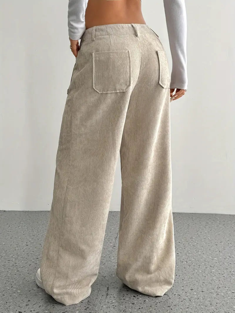 Damenhose Weite Bein Cordhose Frauen Trend