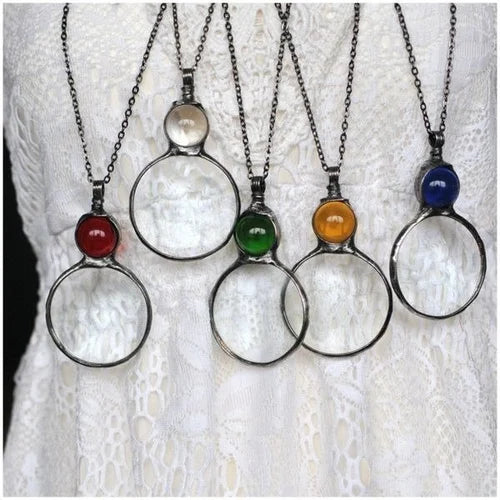 Loupenhalskette Vergrößerungskette Schmuck Geschenk