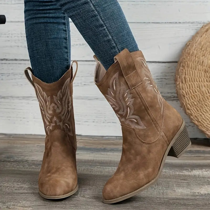 Westlichen Cowboy Stiefel Mit Blockabsatz Damen