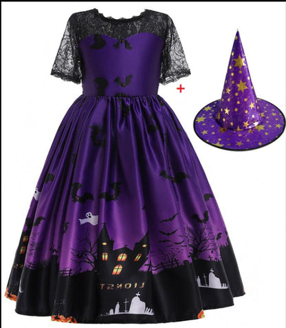 BerlinGlamour Halloween Prinzessinnenkleid mit Halloween-Muster