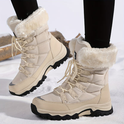 Damen Winterstiefel Warm Fellkragen Schnee - BerlinGlamour