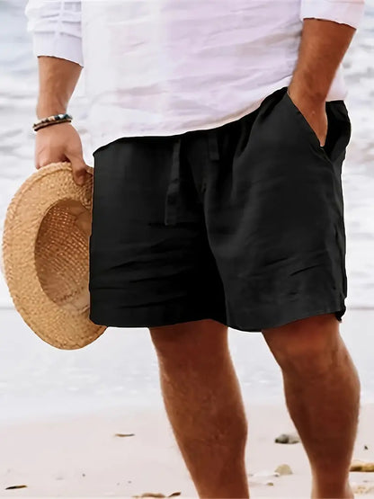 Herren Kurze Hose Leinen Bequem Sommer