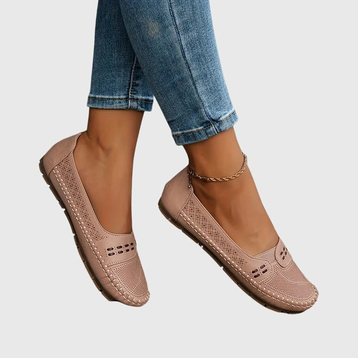 Damen Loafer Schuhe Lässig Perforiert Bequem