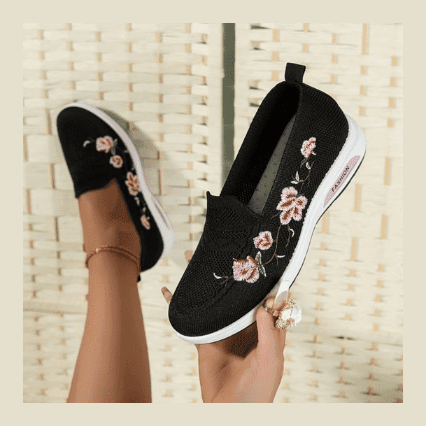 Damen Orthopädie Schuhe Bequem Blumenmuster