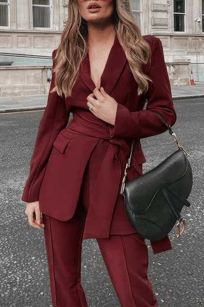 Damen Zweiteiler Set Blazer Hose Elegant - BerlinGlamour
