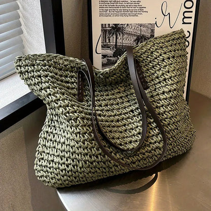 Große Gewebte Strandtasche Boho Stil